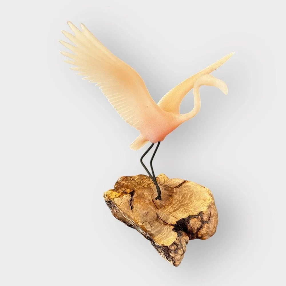 Vintage John Perry Flamingo‎ Sculpture 1986 signed